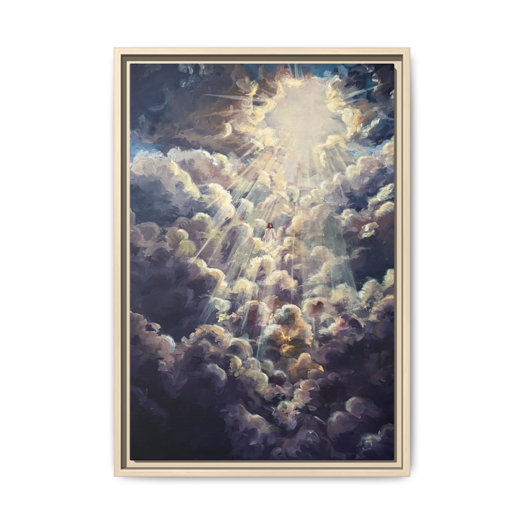 Revelations 1:7 Framed Canvas Print