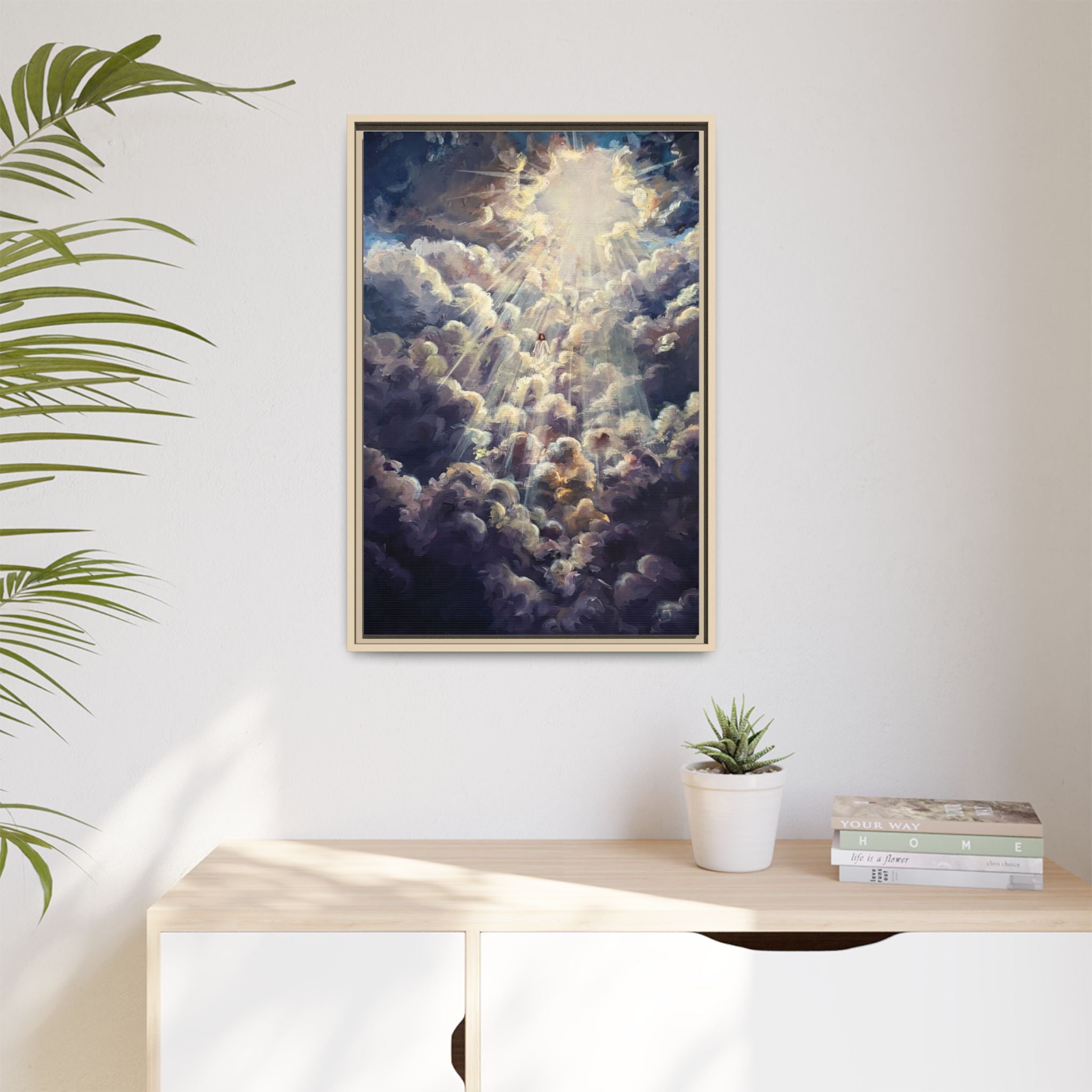 Revelations 1:7 Framed Canvas Print