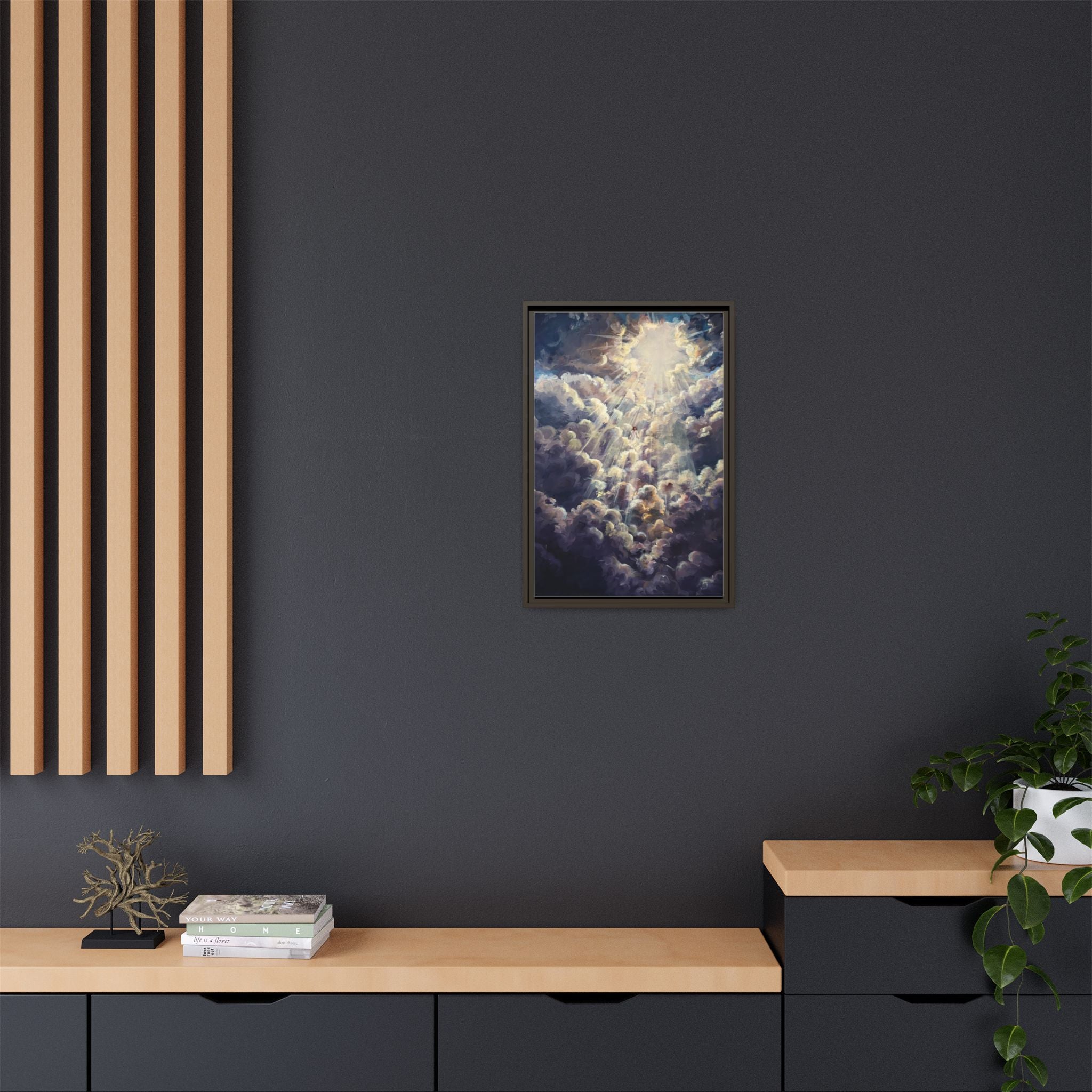 Revelations 1:7 Framed Canvas Print