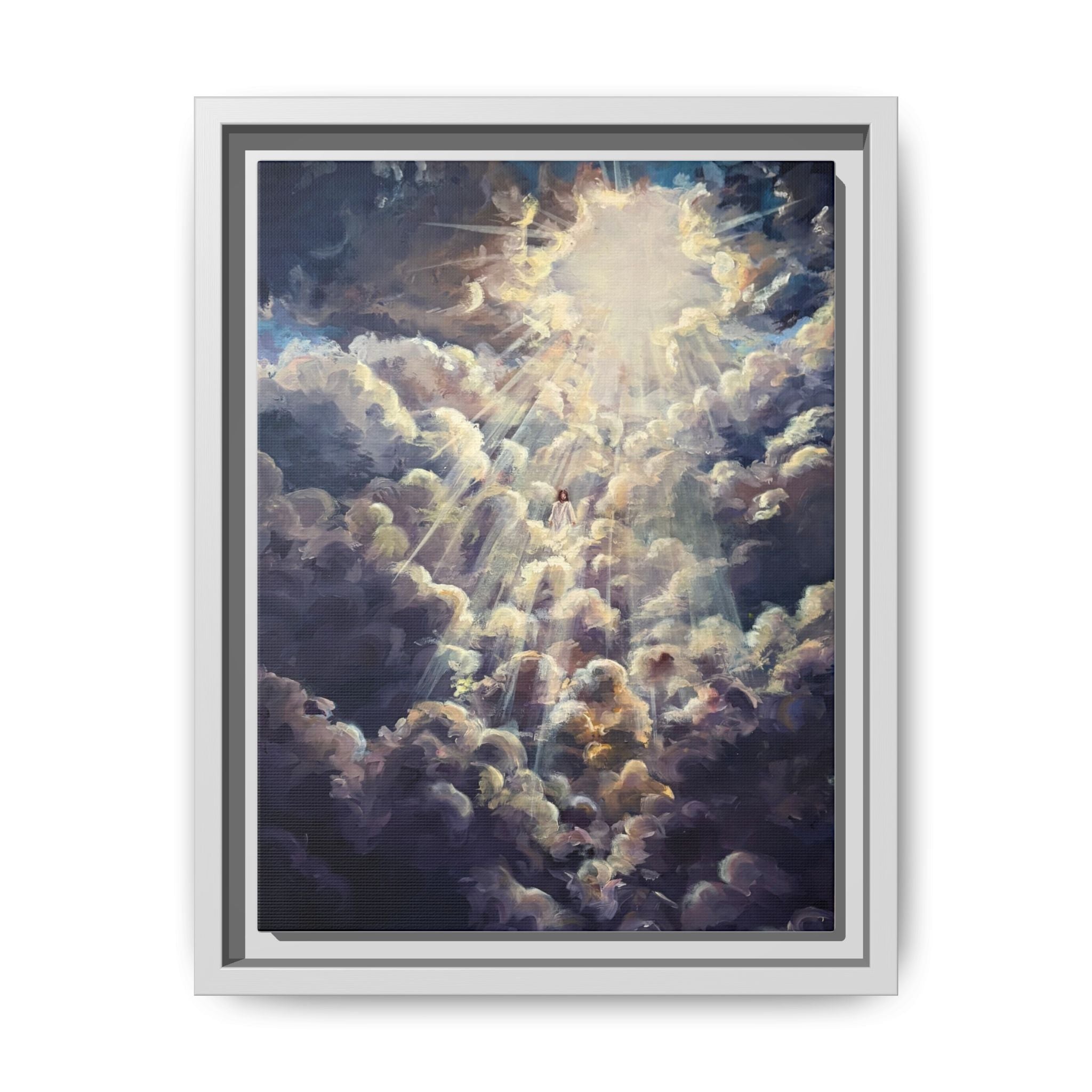 Revelations 1:7 Framed Canvas Print