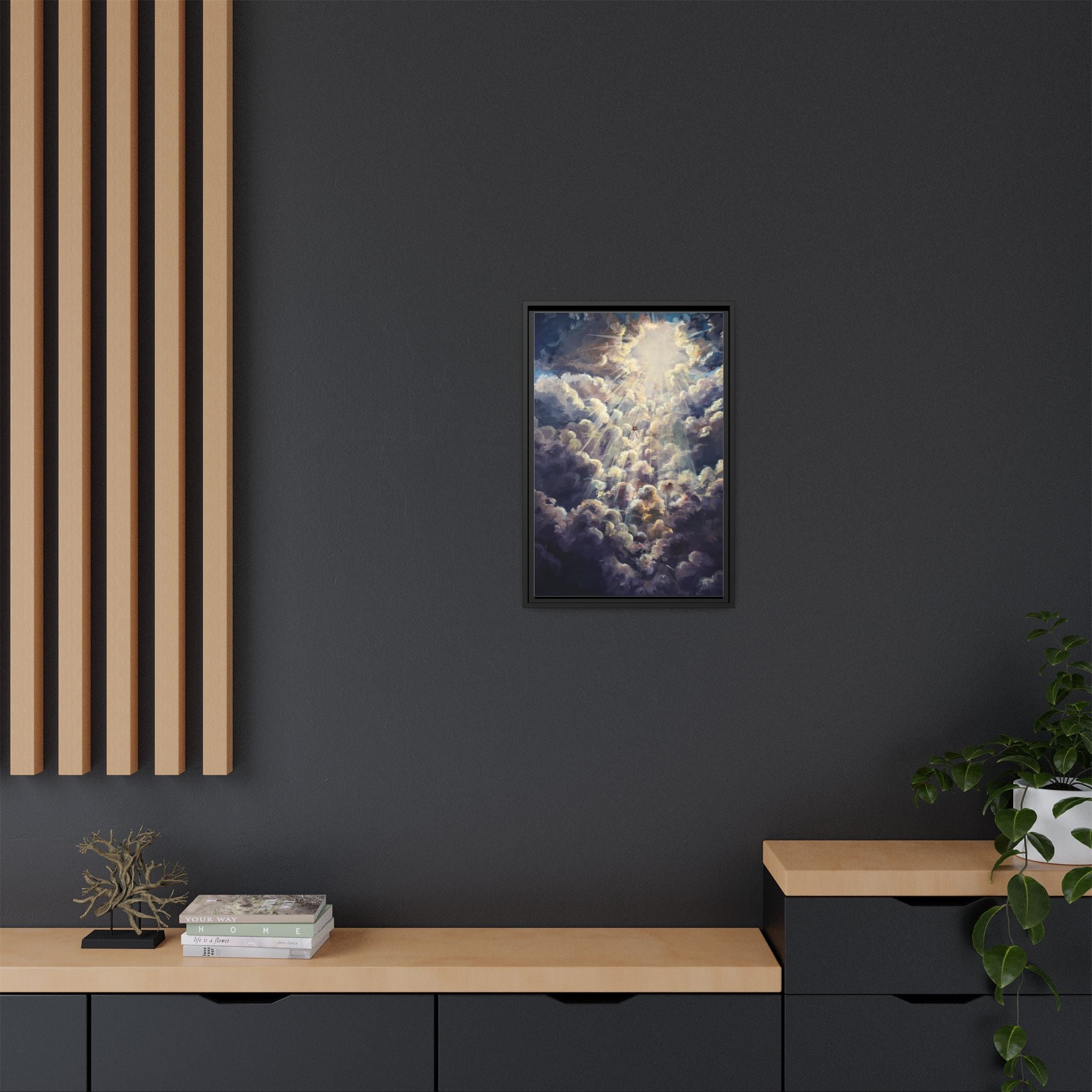 Revelations 1:7 Framed Canvas Print