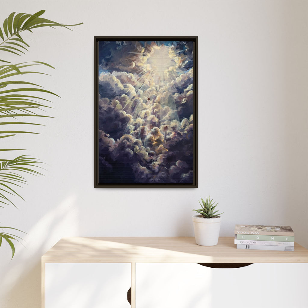 Revelations 1:7 Framed Canvas Print