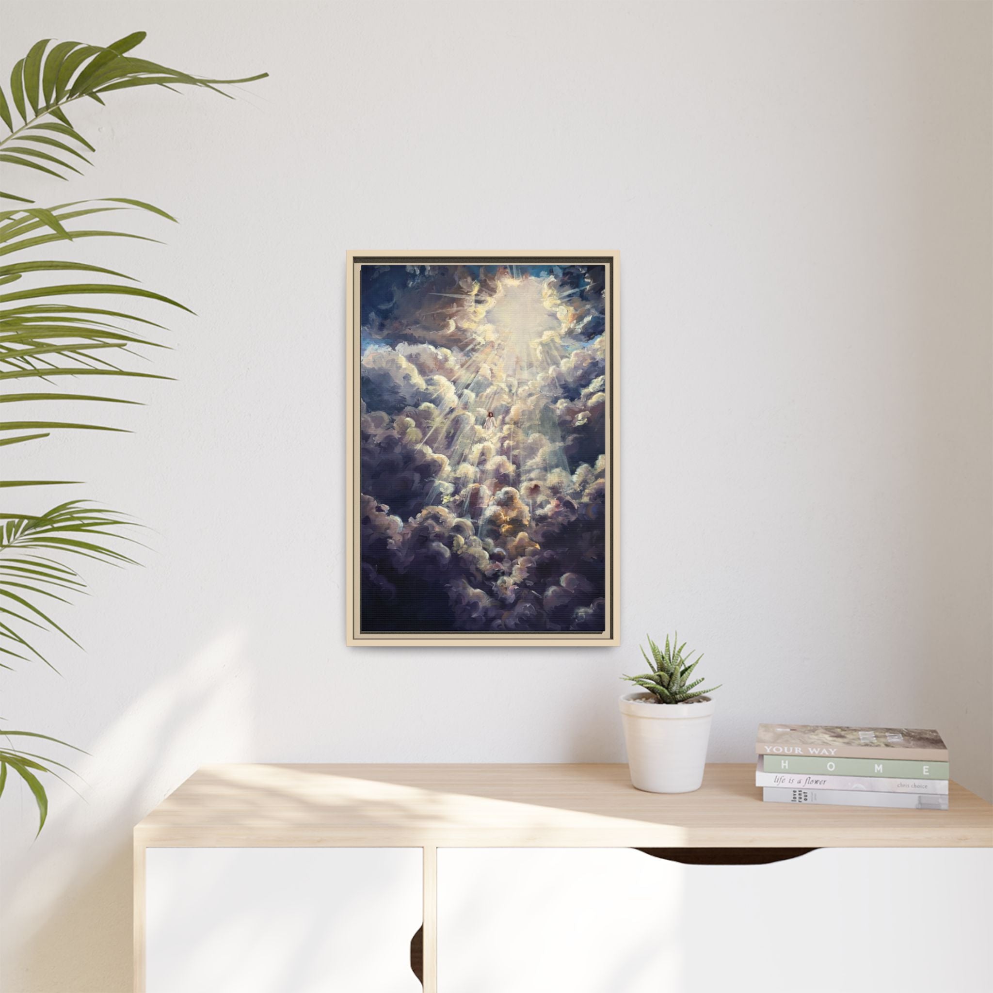Revelations 1:7 Framed Canvas Print