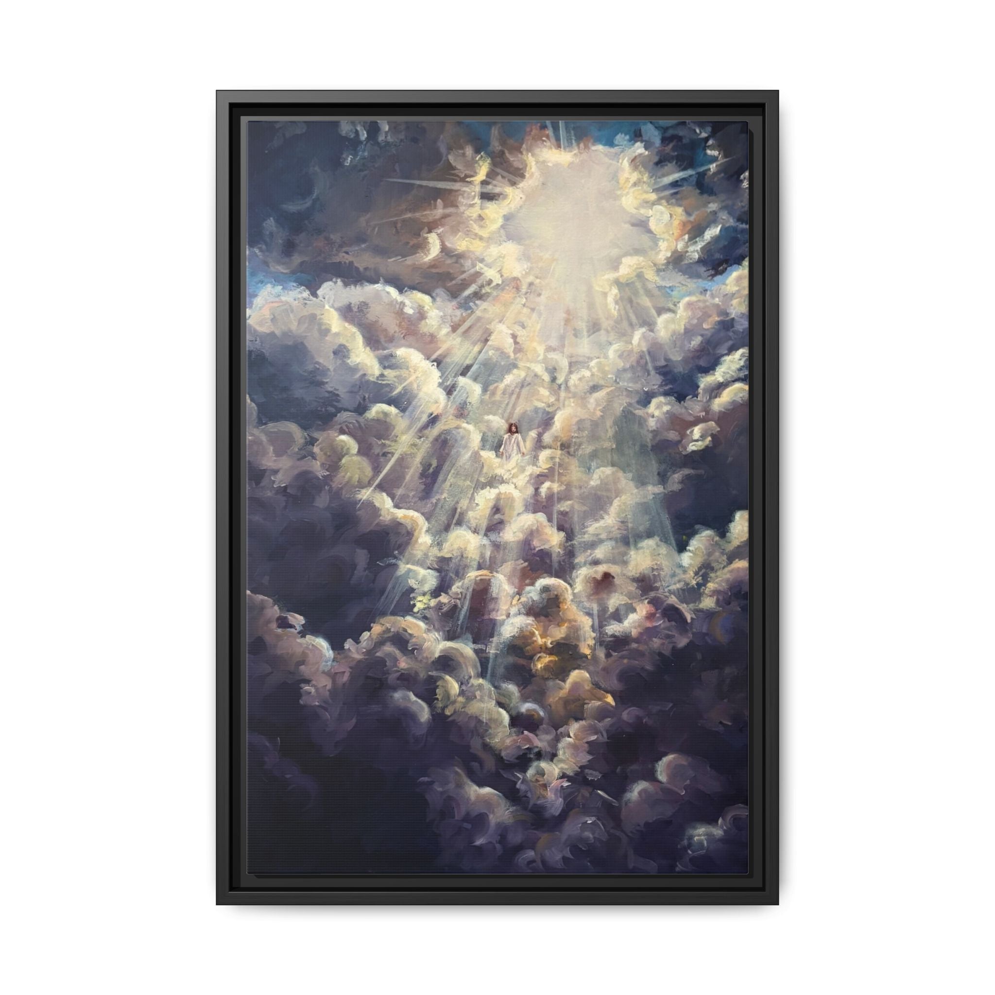 Revelations 1:7 Framed Canvas Print