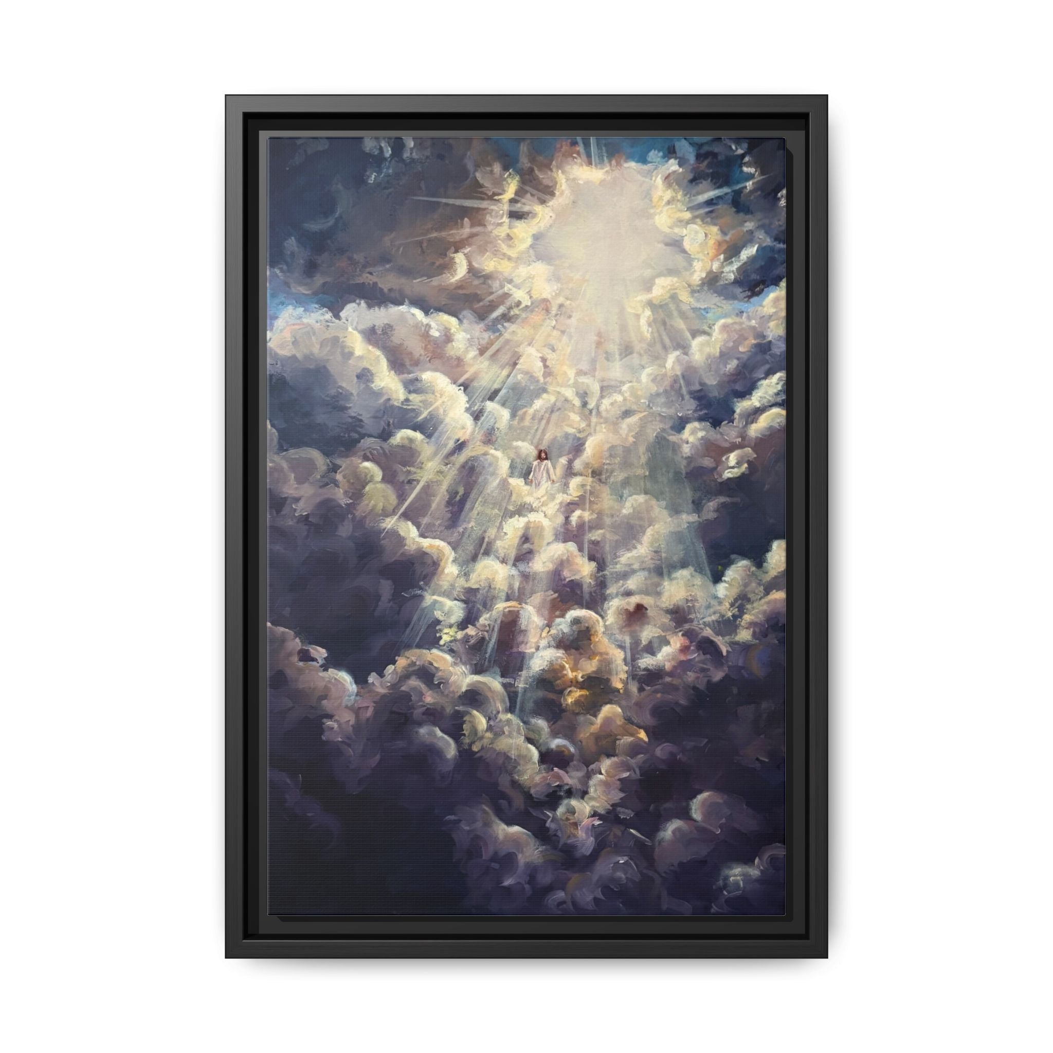 Revelations 1:7 Framed Canvas Print