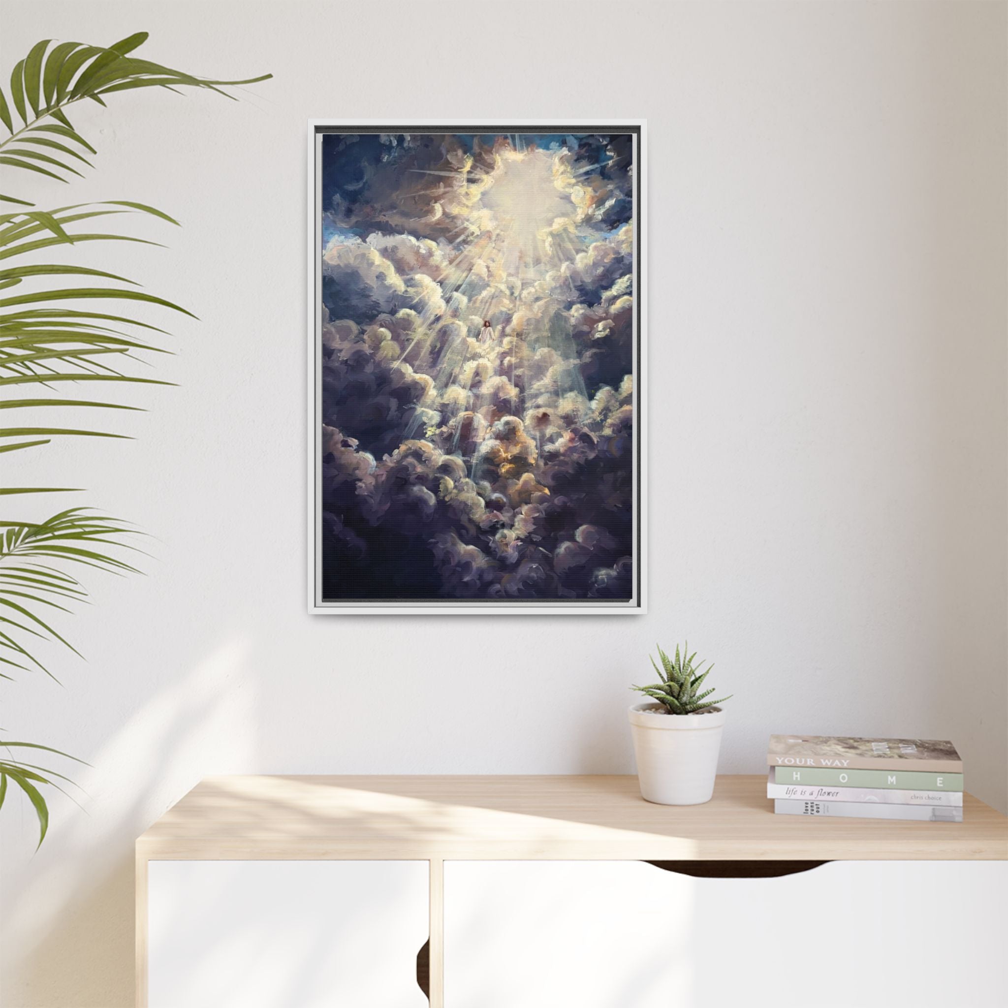 Revelations 1:7 Framed Canvas Print