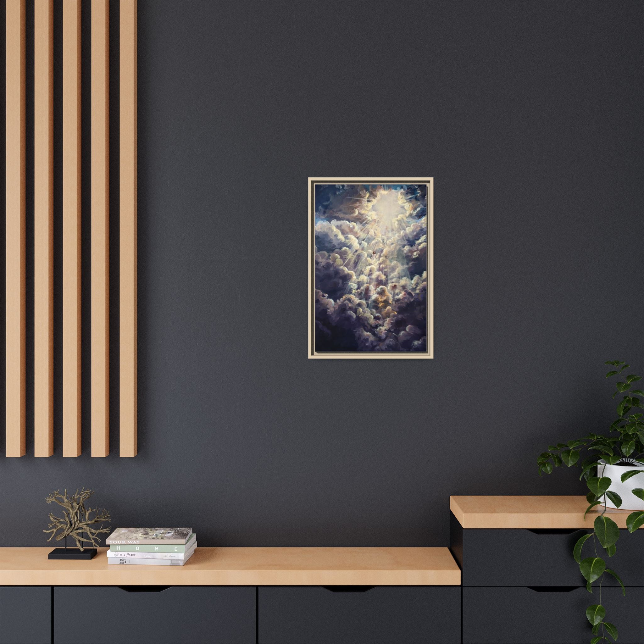 Revelations 1:7 Framed Canvas Print