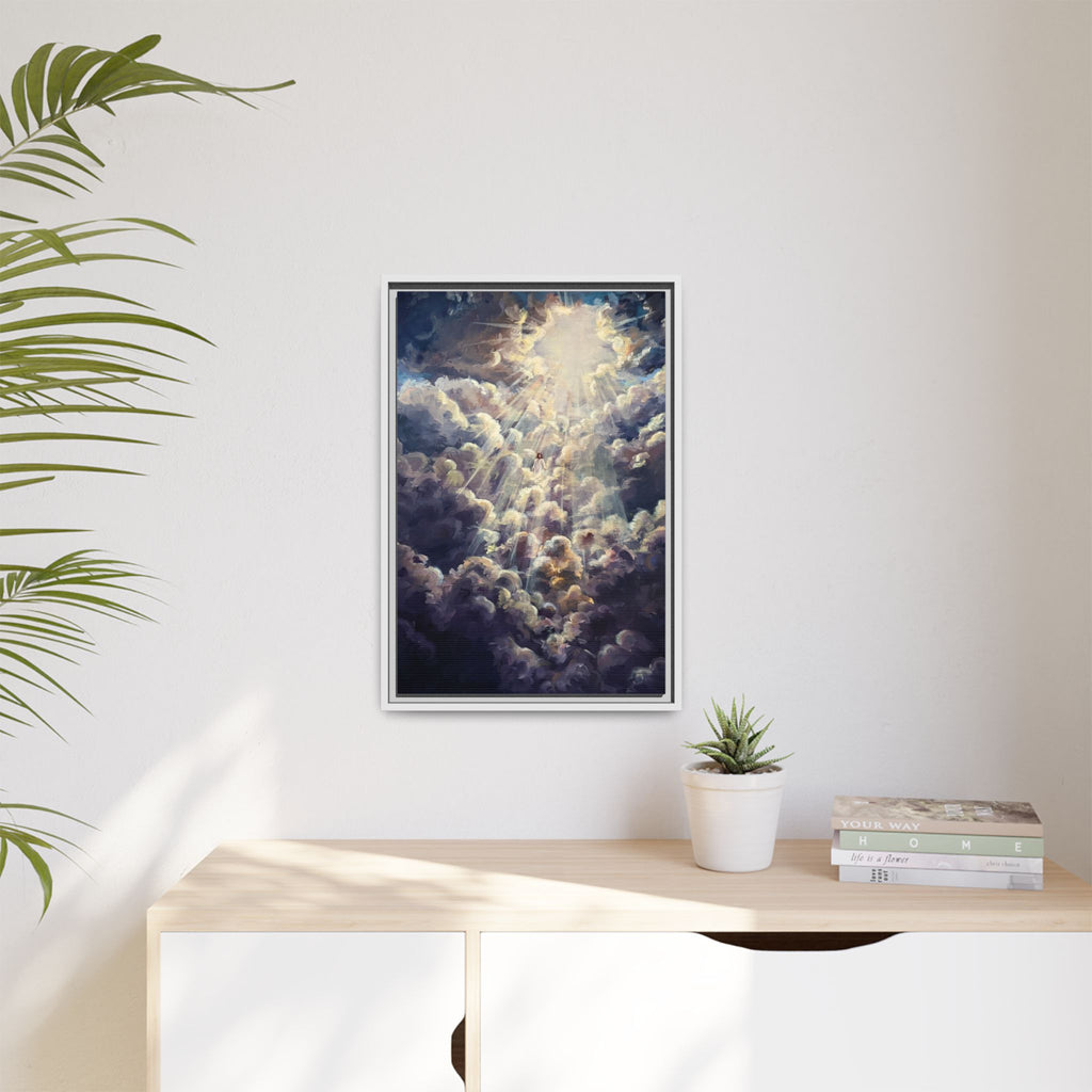 Revelations 1:7 Framed Canvas Print