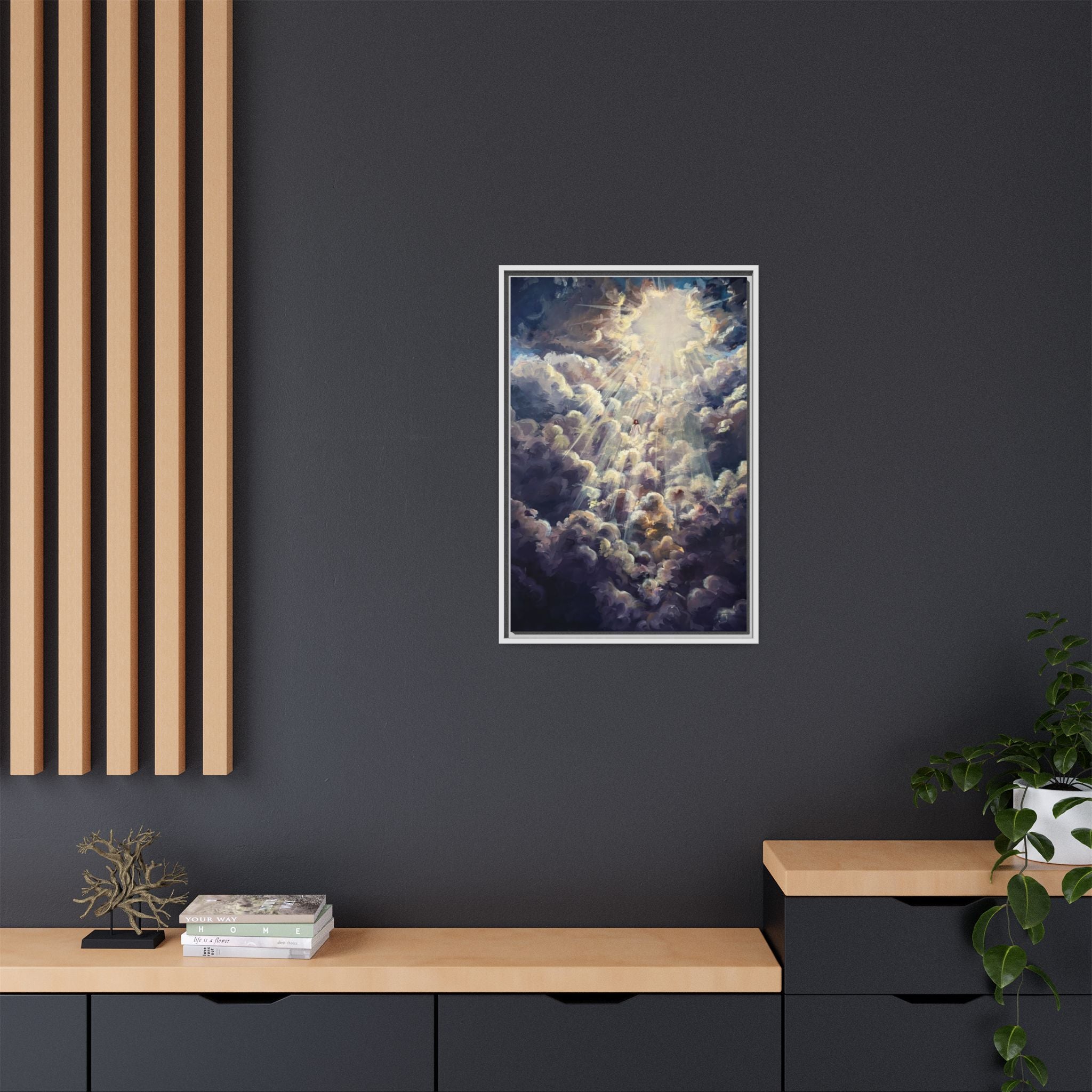 Revelations 1:7 Framed Canvas Print