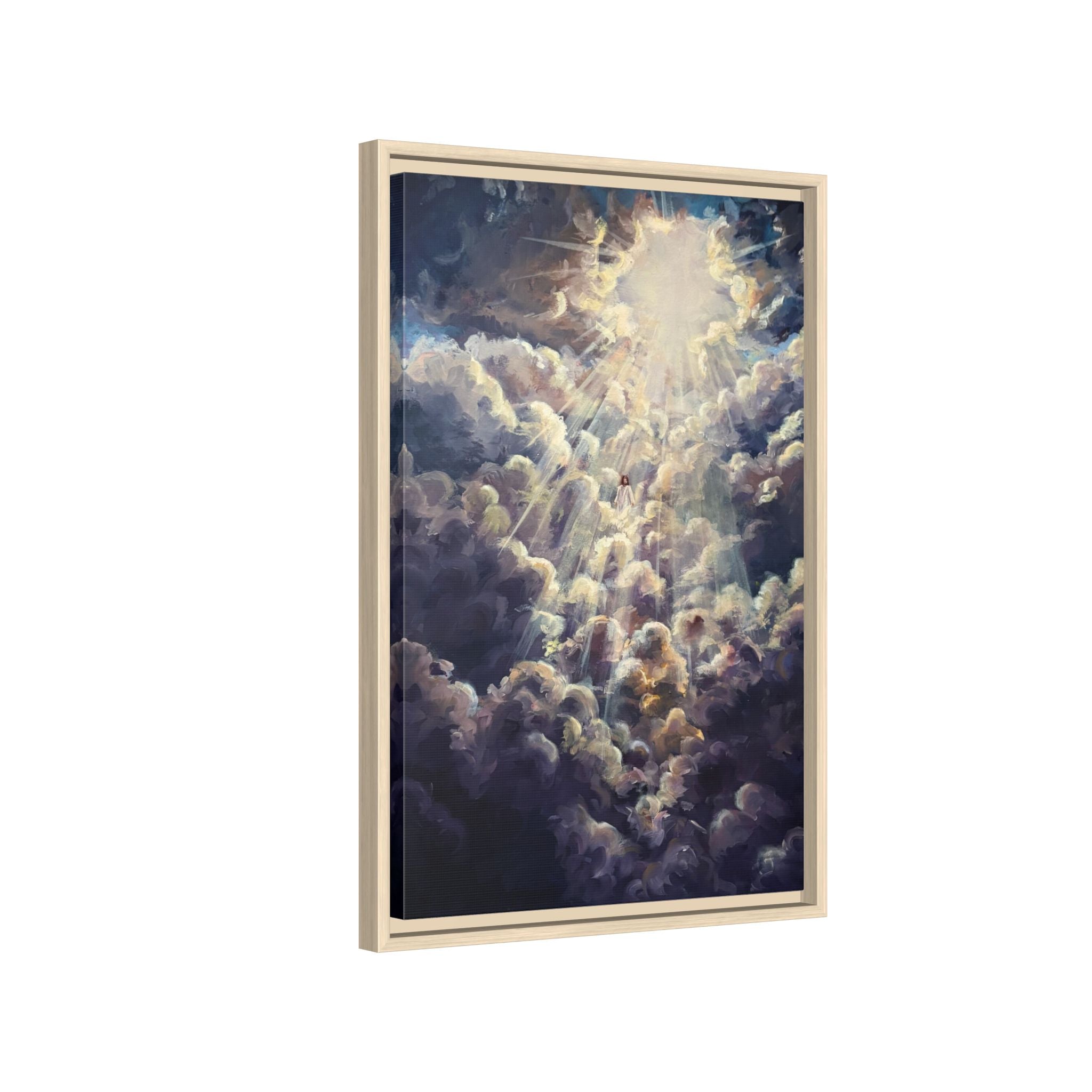 Revelations 1:7 Framed Canvas Print