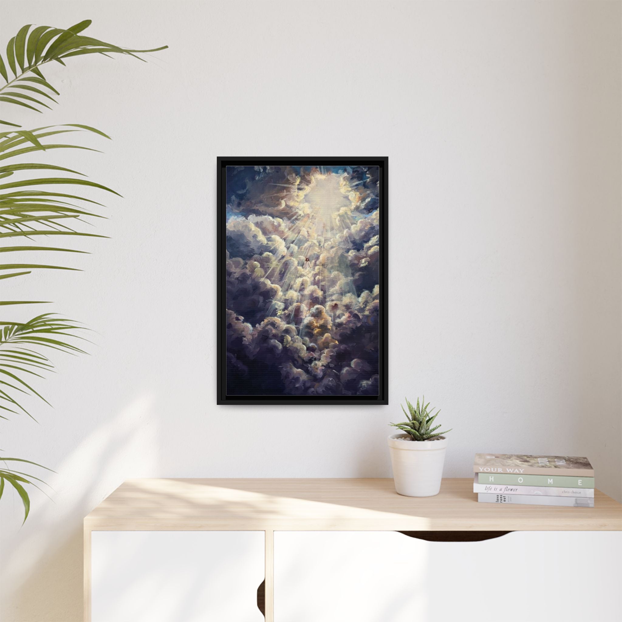Revelations 1:7 Framed Canvas Print