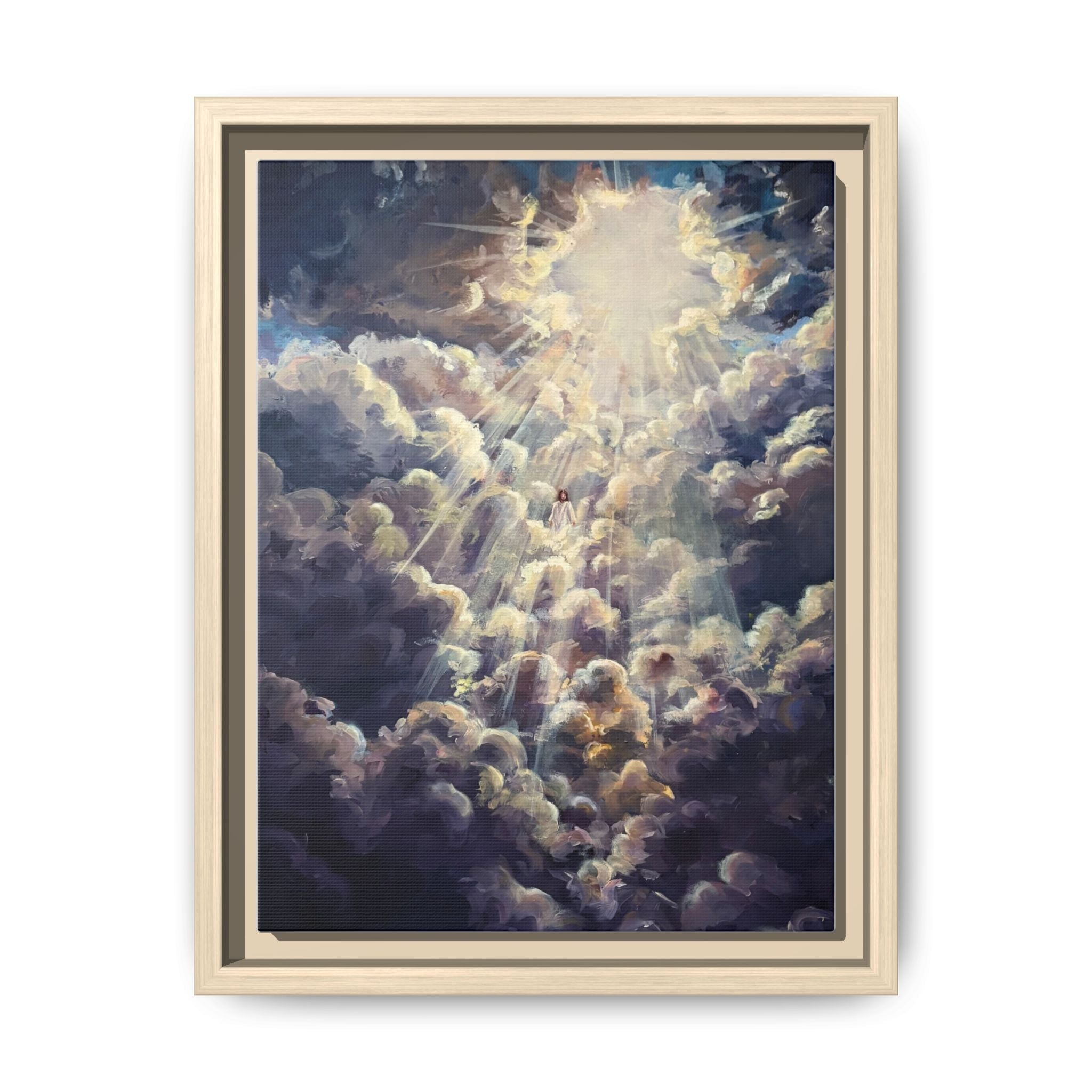 Revelations 1:7 Framed Canvas Print