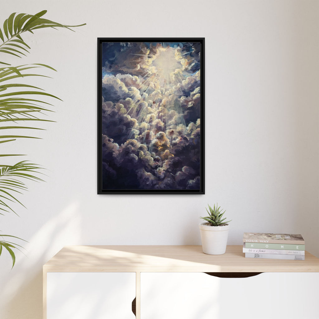 Revelations 1:7 Framed Canvas Print