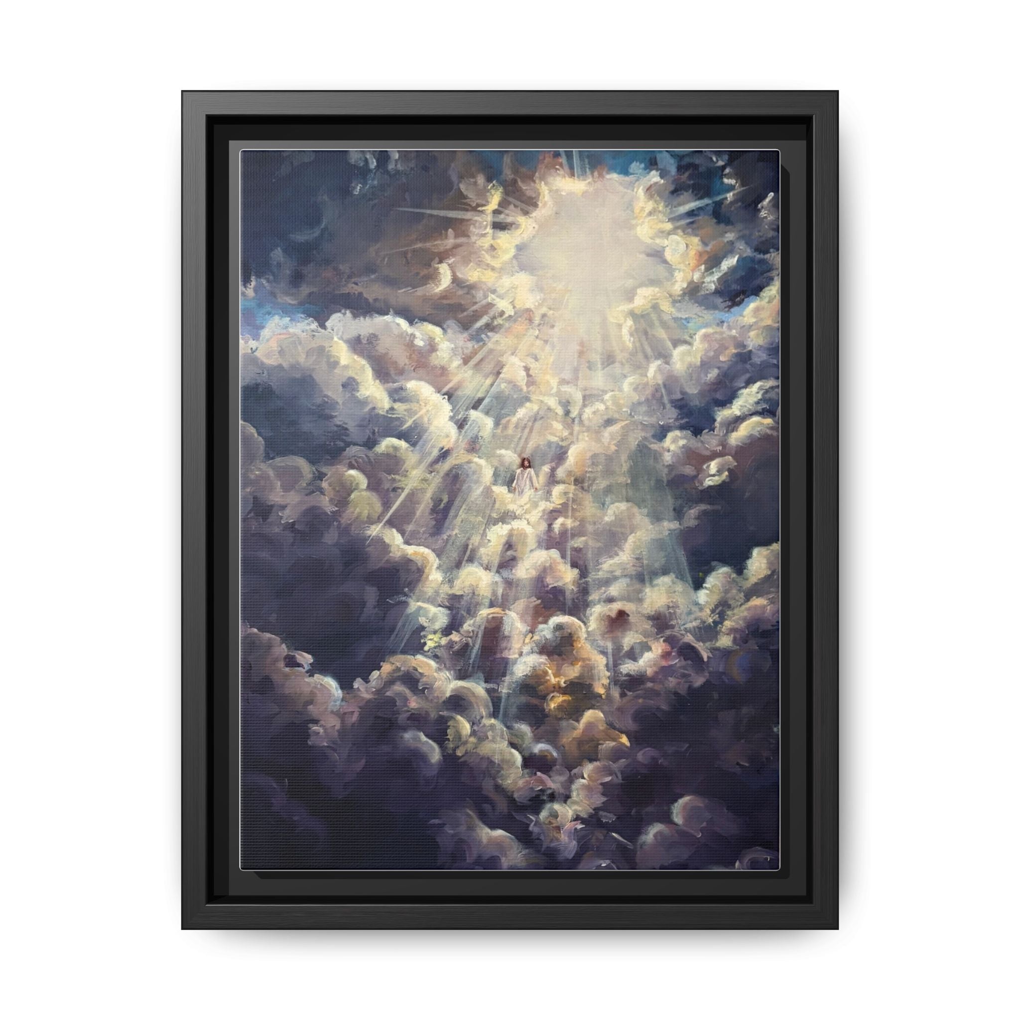 Revelations 1:7 Framed Canvas Print